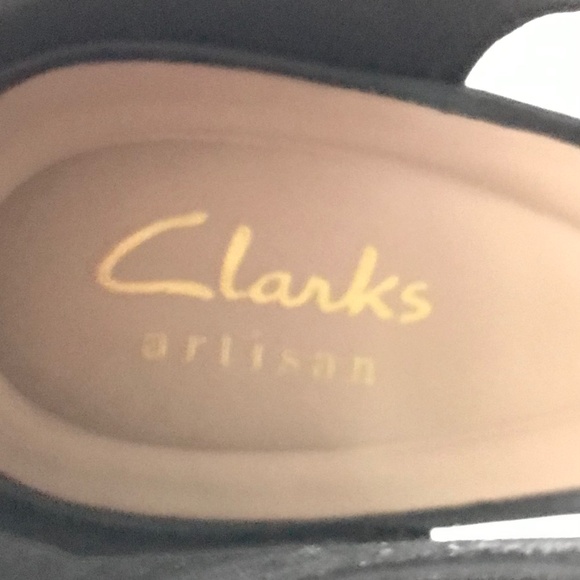 NEW Clarks Leather Freva85 T-Bar Black Heels Pump Women's Size 8.5 M Ankle Strap - Picture 9 of 14